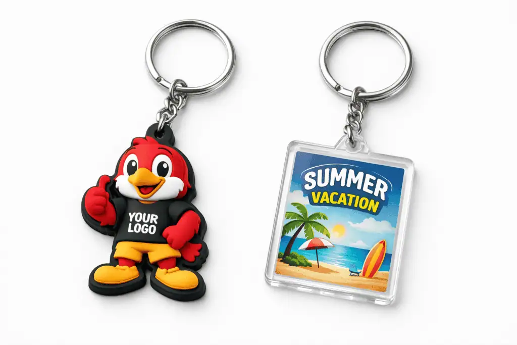 Perbedaan Gantungan Kunci Karet dan Akrilik untuk Souvenir Promosi 1 perbedaan gantungan kunci karet dan gantungan kunci akrilik custom